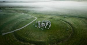 uma bela vista aérea de Stonehenge
