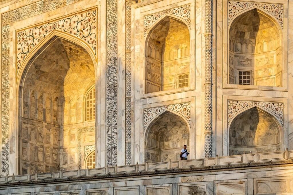 arquitetura impressionante do Taj Mahal