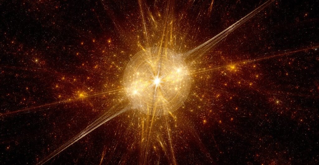 o Big Bang acontecendo e criando o universo