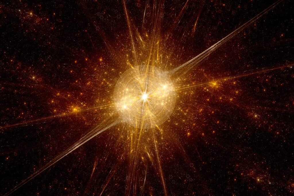 o Big Bang acontecendo e criando o universo