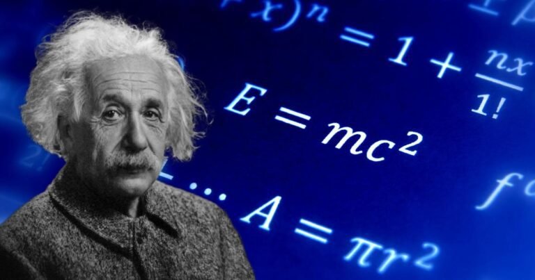 o gênio Albert Einstein e sua famosa fórmula da Teoria da Relatividade