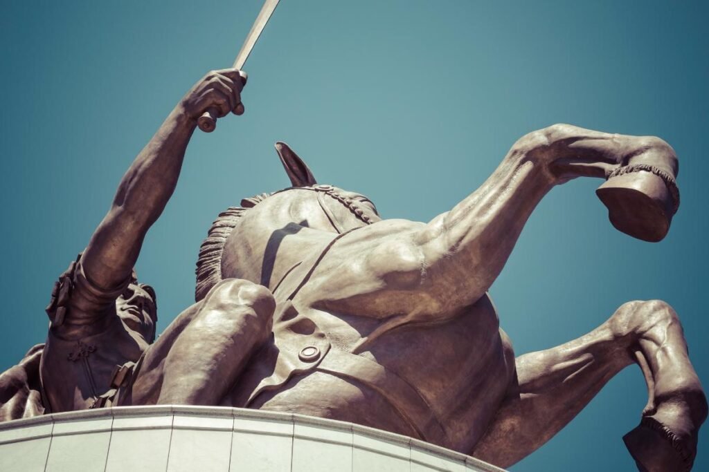 estátua de Alexandre, O Grande, em seu cavalo