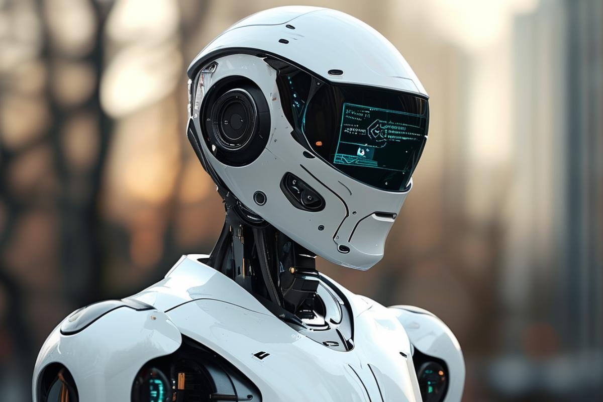 robô com interface e inteligência artificial