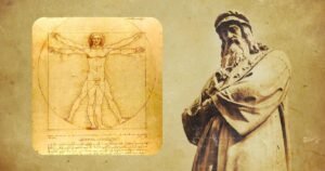 Leonardo Da Vinci e o homem vitruviano