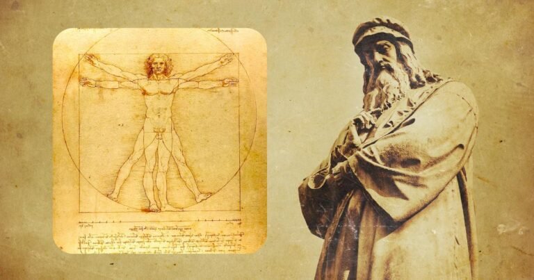 Leonardo Da Vinci e o homem vitruviano