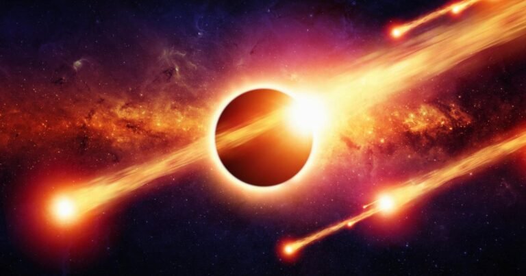 meteoritos em direção ao planeta Terra
