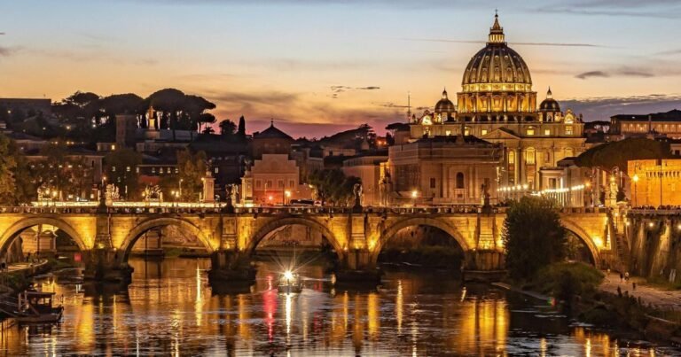 panorama noturno da cidade de Roma