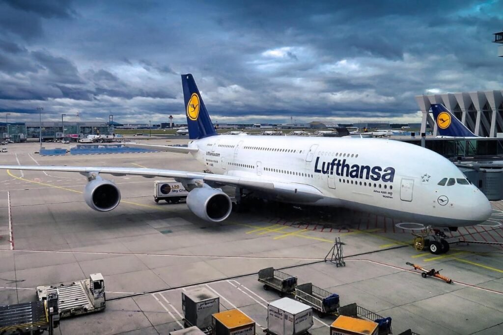 avião comercial da empresa Lufthansa