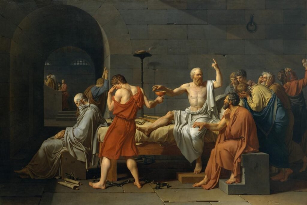 uma pintura sobre a morte de Sócrates