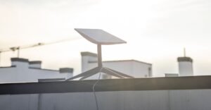 antena da starlink posicionada