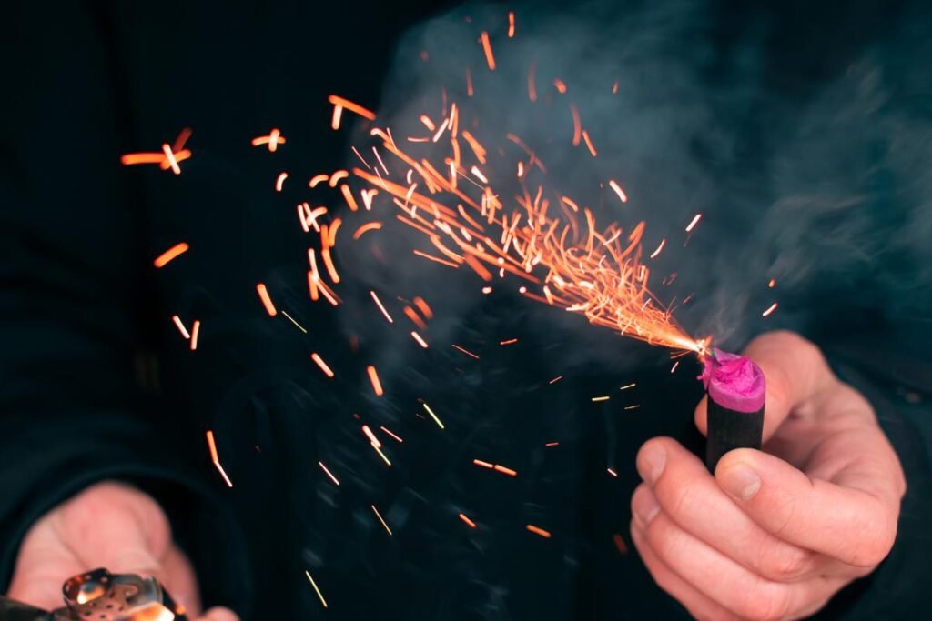 gases e resíduos sólidos na queima da pólvora