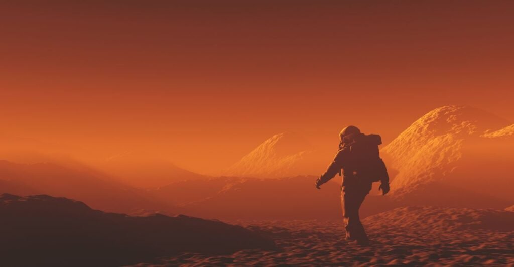 astronauta no planeta vermelho