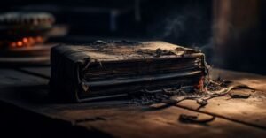 livro medieval antigo sobre uma mesa