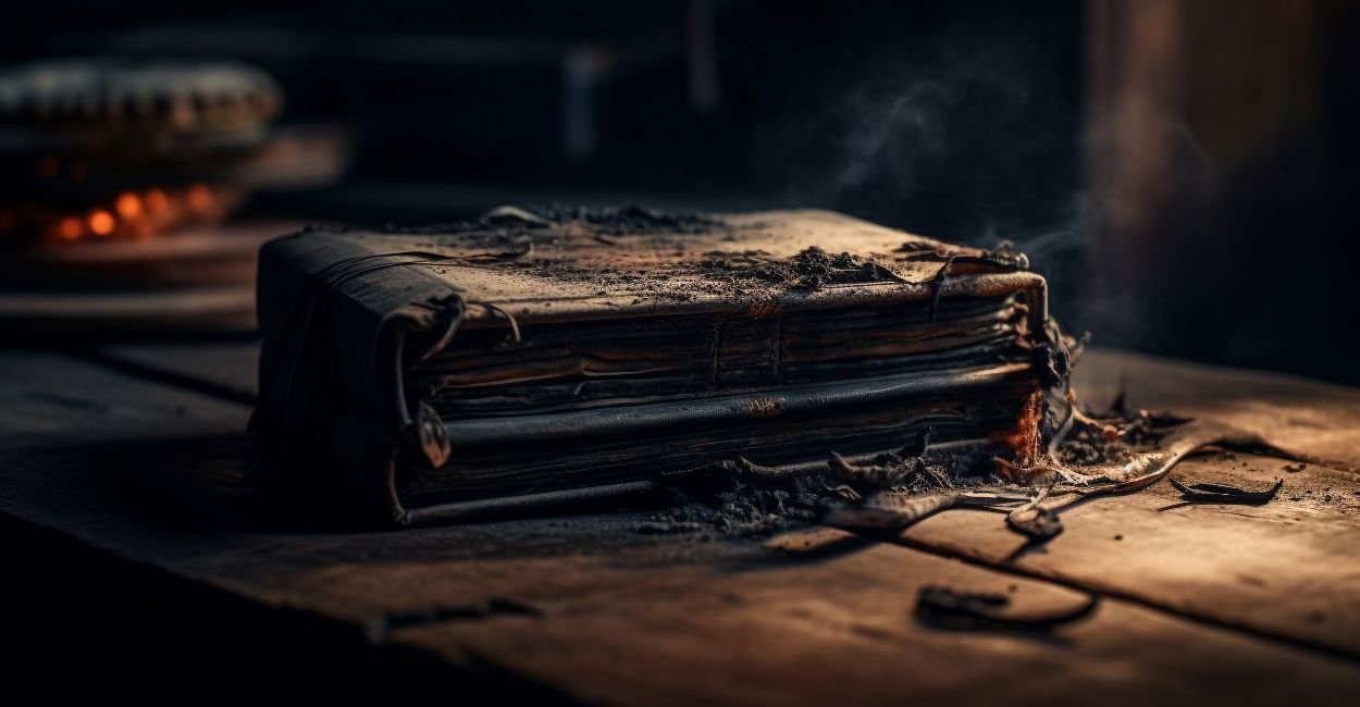livro medieval antigo sobre uma mesa