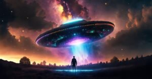 nave alienígena próxima do solo