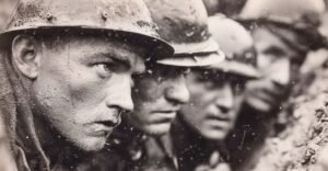 soldados na trincheira