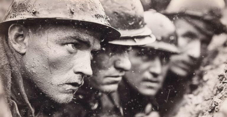 soldados na trincheira