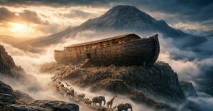 Arca de Noé sobre uma rocha